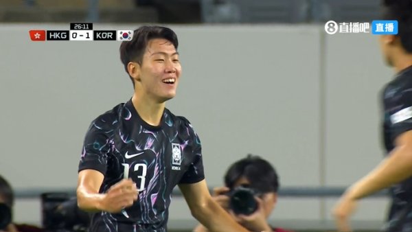守了27分钟！姜尚润转身射门得手，中国香港0-1落后韩国