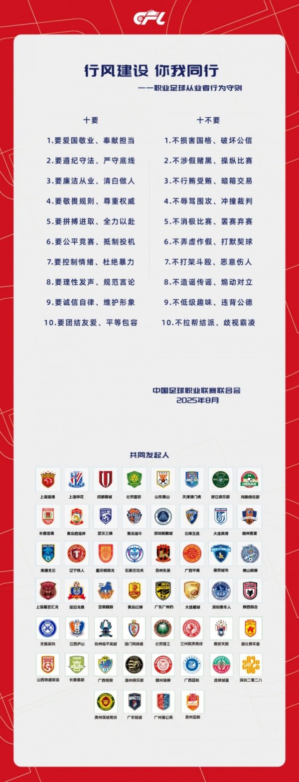 行风建设 你我同行——职业足球从业者行为守则