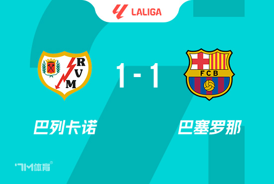 西甲-巴萨1-1巴列卡诺 亚马尔点射加西亚屡救险